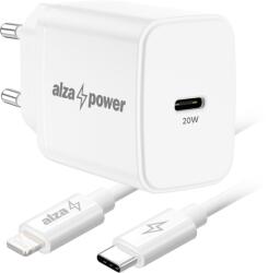 AlzaPower A110C Fast Charge 20 W fehér + Core Lightning MFi 1 m, fehér (APW-CCA110-CBMFI9411W)