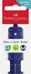Faber-Castell Vonalzó, műanyag, törhetetlen, 15 cm, FABER-CASTELL Pöttyös, vegyes színek (TFC172115) (TFC172115)