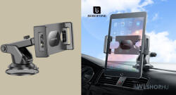 BOROFONE Autós telefontartó, telefon és tablet tartó, műszerfalra, szélvédőre 4, 7-12, 9" Borofone BH100 - Fekete (BH100-01)