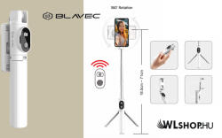 Blavec Coco P02 szelfibot és állvány 18, 5-71 cm-ig távirányítóval - Fehér (SSCP02-TRW07)