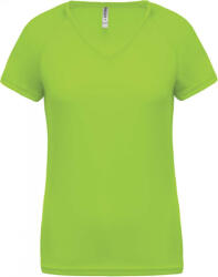 Proact Női póló Proact PA477 Ladies’ v-neck Short Sleeve Sports T-Shirt -M, Lime