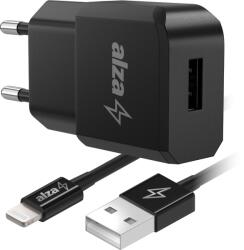 AlzaPower Smart Charger 2.1 A fekete + Core Lightning MFi (C189) 1 m, fekete (APW-CC110-CBMFI18911B)