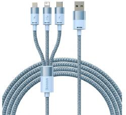 Baseus töltőkábel 3in1 (USB - lightning/microUSB/Type-C, 17W gyorstöltő, 120cm, cipőfűző) VILÁGOSKÉK