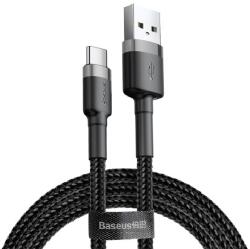 Baseus CAFULE adatkábel (USB - Type-C, 2A, PD gyorstöltő 3.0, 300cm, cipőfűző) FEKETE/SZÜRKE