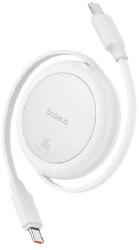 Baseus FREE2PULL MINI adatkábel (Type-C - Type-C, 60W, PD gyorstöltő, 100cm, csévélhető) FEHÉR