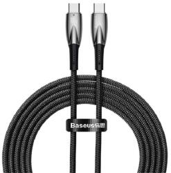 Baseus GLIMMER adatkábel (Type-C - Type-C, 5A, 100W, PD gyorstöltő, 200cm, törésgátló) FEKETE