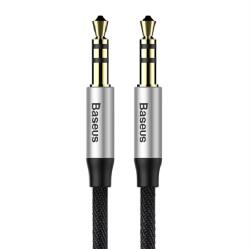 Baseus YIVEN M30 audió kábel (3.5mm jack - 3.5mm jack, 100cm, cipőfűző) FEKETE