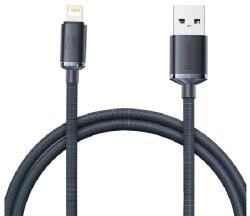 Baseus CRYSTAL SHINE adatkábel (USB - lightning, 2.4A, PD gyorstöltő, 120cm, cipőfűző) FEKETE