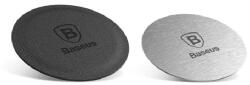 Baseus öntapadós fémlap 2db (mágneses autós tartóhoz ideális, kör alakú) FEKETE/EZÜST
