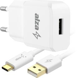 AlzaPower Smart Charger 2.1 A fehér + Core USB-C 2.0 1 m, fehér (APW-CC110-CBTC2210W)