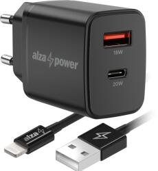 AlzaPower A101CA Fast Charge 20 W fekete + Core Lightning MFi (C189) 1 m, fekete (APW-CCA101-CBMFI18911B)