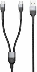 DeTech Кабел DeTech DE-52UCC, USB A(м) към 2х USB C(м), 1m, черен