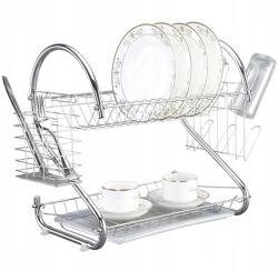 TOO KT-582 Kétszintes MIDI fém konyhai edényszárító 25x52x38cm (KT-582)
