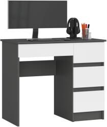 AKORD Bútor Gyár A-7 CLP Jobbos Íróasztal, Szürke/Bézs - 90x77x50 cm, 4 Fiókos, Mat Felületű, Laminált Felület, Grafit/Bézs, ABS Élzárás, Összeszerelhető, Praktikus & Modern Design (IP0PBIUSZARBIAPRA7)