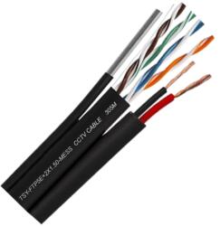 TSY Power Cablu FTP Cat5e autoportant cu alimentare 2×1.5 CCA, cupru 100% pe date, 305m, negru, TSY (TSY-FTP5E+2x1.50-MESS)