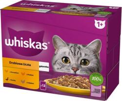 Whiskas Adult tasak 12x85g Poultry Feast nedves eledel felnőtt macskáknak zselében: csirke, kacsa, baromfi, pulyka