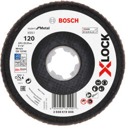 Bosch X-LOCK X551 Expert for Metal legyezőtárcsák, hajlított változat, kis méretű sarokcsiszolókhoz X-LOCK X551 legyezőtárcsa, Expert for Metal (2608619806)