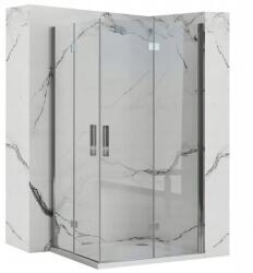 Rea Molier Double, zuhanykabin összecsukható ajtóval 90 (ajtó) x 80 (ajtó), 6mm átlátszó üveg, króm profil, KPL-K6369 (KPL-K6369)