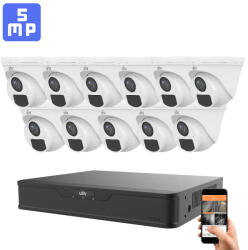 Uniview 11 dome biztonsági kamerás 5MP kamera rendszer
