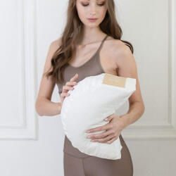 PRANA Extra standard huzat 36x23x12 cm félhold ülőpárnához (standard + vegán bőr fül) - White Dream - CSAK KÜLSŐ HUZAT