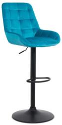 CHAIRS-ON Scaun de bar din catifea si cadru metalic-ABS145-turcoaz
