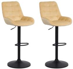 CHAIRS-ON Set 2 scaune de bar din catifea si cadru metalic-ABS145