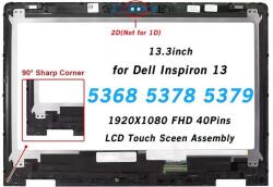 Dell Inspiron 13 5378 2in1 P69G P69G001 series 0FCTG8 FCTG8 FHD 13.3" touchscreen assembly 40 pin LCD kijelző érintő kijelzővel