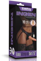  Felcsatolható vibrációs világos dildó hámmal 19 cm - Vibrating easy strapon set 7.5