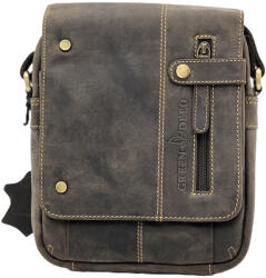  Borseta Barbati Piele Naturala Maro Green Deed Premium, 20x23x6 cm, Maro Inchis