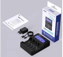 Xtar VX4 SET 18650 Lithium-Ion Li-Ion négycsatornás akkumulátor/cella töltő hálózati töltővel (XTARVX4)