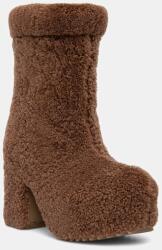 Inuikii gyapjú csizma Shearling Heel barna, magassarkú, 75207-095 - barna Női 41