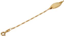 Ékszershop Ovális lapbetétes figaró gyermek arany karlánc (1302027)