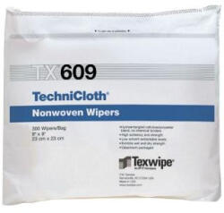 ITW TX609 TechniCloth törlő, fehér, szöszmentes, 23x23 cm, 300 db/csomag