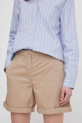 Tommy Hilfiger rövidnadrág női, bézs, sima, magas derekú, WW0WW42457 - bézs 40 - answear - 26 990 Ft