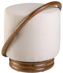 Angel Cerdá Fehér kárpitozott puff Angel Cerdá No. 5110 diófa szerkezettel (AC-5110)