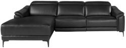 Angel Cerdá Fekete bőr sarokkanapé Angel Cerdá sz. 6206, 272 cm, bal (AC-6206)