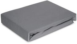 EUROFIRANY Jersey4 pamut gumis lepedő Acélszürke 180x200 cm +30 cm