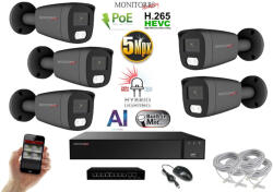  MS - AI Hybrid Light IP kamerarendszer 5 kamerával switchel 5 Mpix GT - 6144k5B