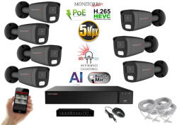  MS - AI Hybrid Light IP kamerarendszer 7 kamerával switchel 5 Mpix GT - 6144k7B