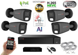  MS - AI Hybrid Light IP kamerarendszer 4 kamerával switchel 5 Mpix GT - 6144k4B