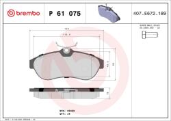 BREMBO Fékbetét készlet BREMBO P 61 075 for CITROËN (P 61 075)