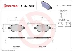 BREMBO Fékbetét készlet BREMBO P 23 085 for FIAT, ALFA ROMEO (P 23 085)