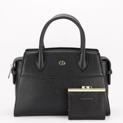 Chris Bella Geanta neagra Premium cu portofel CB2427-1 M7 (CB2427-1ONYXBLACK)