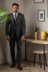 Elite Fashion Zöld mintás háromrészes slim Öltöny