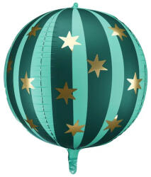 Partydeco Gömb lufi 29" 75cm, Zöld, csillag mintával, Cirkusz (LUFI951548)