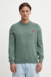 HUGO BOSS pamut pulóver könnyű, fekete, 50475083 - zöld XL