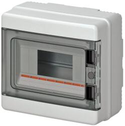 Elettrocanali 62008E Falon kívüli elosztó 8 modulos átlátszó ajtóval IP65 200x180x100mm, UV álló, 1000VDC (NV1000936)