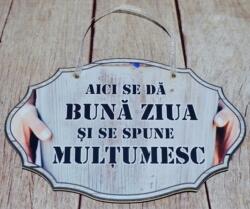 Brunofunnyshop Tablou Aici Se Da Buna Ziua