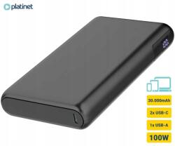 Platinet Power Bank Laptop 30000 mAh 100W Usbc Pd Gyorstöltés Mac Ipad LCD (PMPB30DL301B)