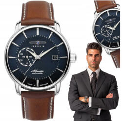 Zeppelin Férfi Karóra Zeppelin Atlantic 8470-3 Sötétkék Automata Szíjjal (4041338847031)
